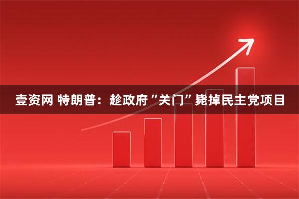 壹资网 特朗普：趁政府“关门”毙掉民主党项目