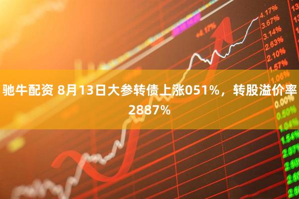 驰牛配资 8月13日大参转债上涨051%，转股溢价率2887%