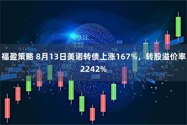 福盈策略 8月13日美诺转债上涨167%，转股溢价率2242%